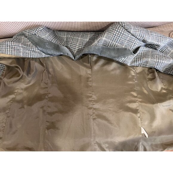 David N Vintage Glen Plaid Blazer Men Velvet Collar scandinavian estate tweed - Picture 9 of 10